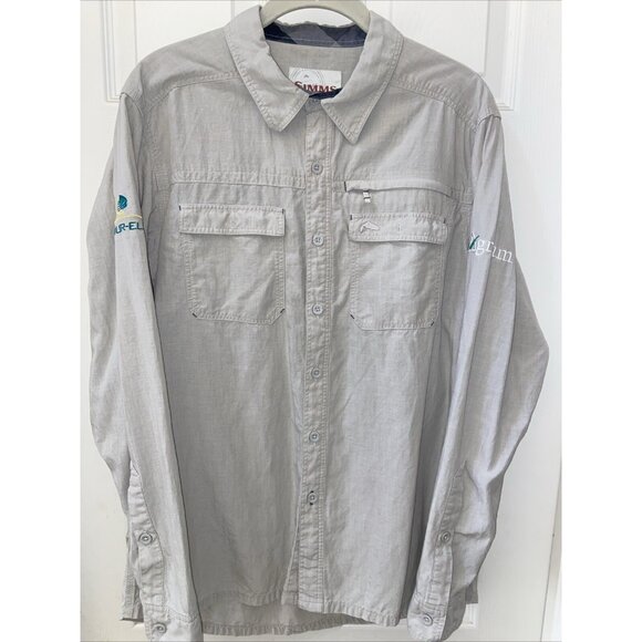 Simms Men's M Vented Fishing Long Sleeve UPF Quick Dry - Picture 1 of 9